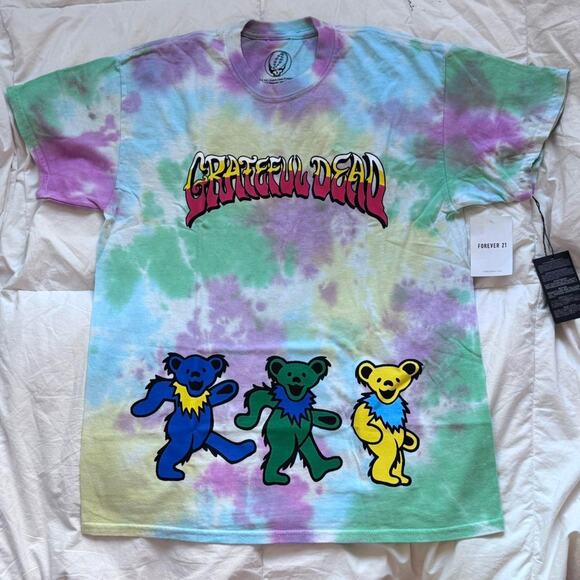 Grateful dead band tee 2021 S dancing bears tie dye cotton casual grunge alt - Picture 2 of 8
